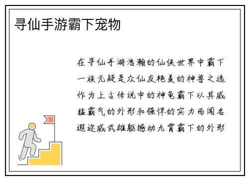 寻仙手游霸下宠物